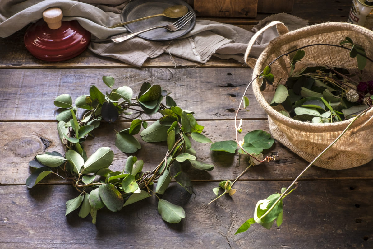 自然素材で作る季節のリース